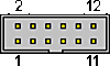 12 pin IDC male connector drawing